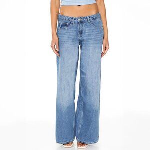 Forever 21 Women's Low Rise Baggy 30x31 Wide Leg Jeans Denim Y2K 90s Streetwear